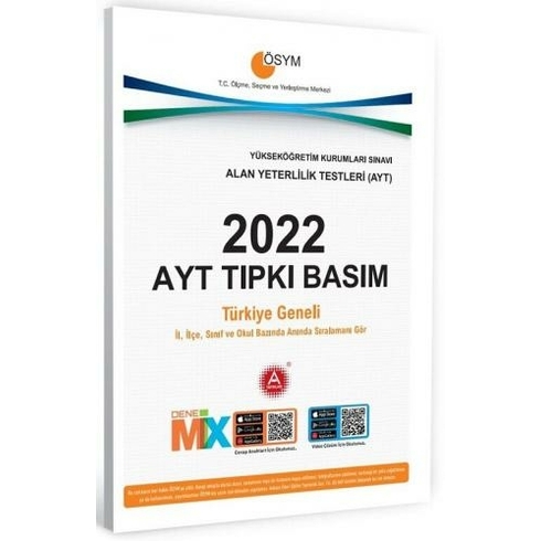 2022 Ayt Tıpkı Basım (Alan Yeterlilik Testi 2022 Yılı Sınav Soruları)