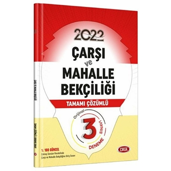 2022 Çarşı Ve Mahalle Bekçiliği Sınavı Tamamı Çözümlü 3 Deneme Sınavı Kolektif