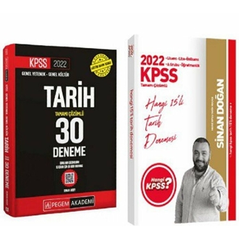 2022 Hangi Kpss Çözümlü Tarih 15 Deneme - Pegem Tarih 30 Deneme 2'Li Set Kolektif