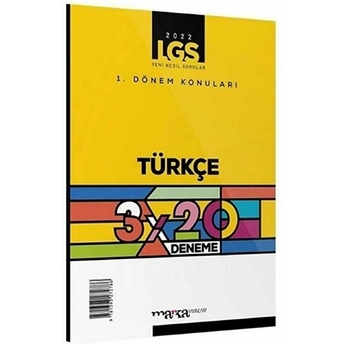 2022 Lgs Türkçe 1. Dönem Konularına Göre 3X20 Deneme Kolektif