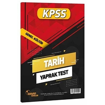 2023 Kpss Genel Kültür Tarih Yaprak Test