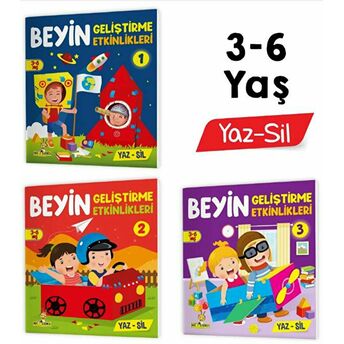 3-6 Yaş Beyin Geliştirme Etkinlikleri Yaz-Sil Kitaplar (Zeka Testleri, Dikkat Geliştirme, Kalem Tutma Becerisi, Mantıksal Düşünme, Bilişsel Beceriler) Kolektif