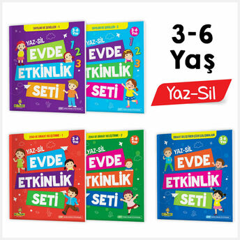 3-6 Yaş Evde Etkinlik Seti (Çizgi Çalışmaları, Sayılar, Geometrik Şekiller, Mantık Soruları, Dikkat Geliştirme) Kolektif