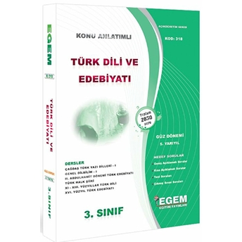 3. Sınıf 5. Yarıyıl Türk Dili Ve Edebiyatı Konu Anlatımlı Soru Bankası (Kod 318) Kolektif