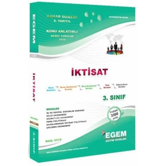 3. Sınıf 6. Yarıyıl Iktisat Bahar Dönemi Konu Anlatımlı Soru Bankası - Kod 3315 Kolektif