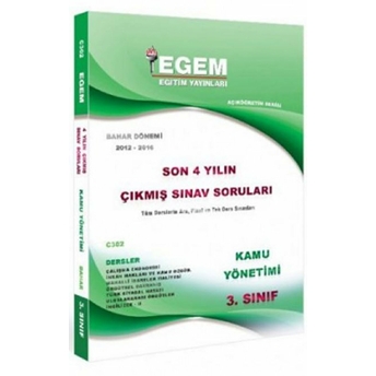 3. Sınıf 6. Yarıyıl Kamu Yönetimi Son 5 Yılın Çıkmış Sınav Soruları Kolektif