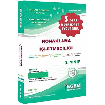 3. Sınıf 6. Yarıyıl Konaklama Işletmeciliği Konu Anlatımlı Hedef Sorular - Kod 3321 Kolektif