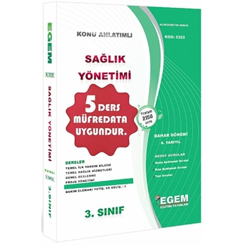 3. Sınıf 6. Yarıyıl Konu Anlatımlı Sağlık Yönetimi - Kod 3322 Kolektif