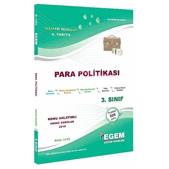 3. Sınıf 6. Yarıyıl Para Politikası Konu Anlatımlı Hedef Sorular Kolektif