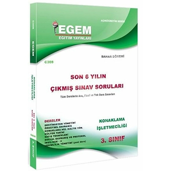 3. Sınıf Konaklama Işletmeciliği Son 6 Yılın Çıkmış Sınav Soruları - Kod C308 Kolektif