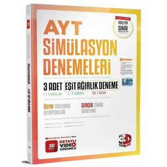 3D 2023 Ayt 3D Eşit Ağırlık 3'Lü Simülasyon Deneme Kolektif