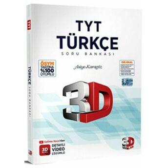 3D 2023 Tyt Türkçe Tamamı Video Çözümlü Soru Bankası Asiye Karagöz