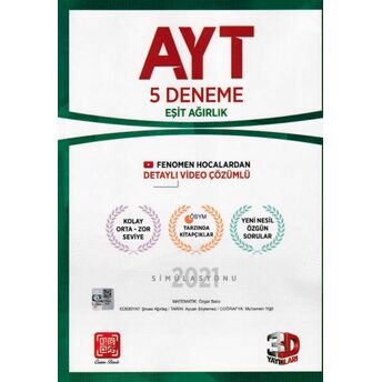 3D Ayt Eşit Ağırlık 5'Li Paket Deneme Muharrem Yığıt