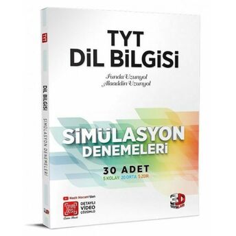 3D Tyt Dil Bilgisi Simülasyon 30 Adet Denemeleri Çözüm Funda Uzunyol, Alaaddin Uzunyol