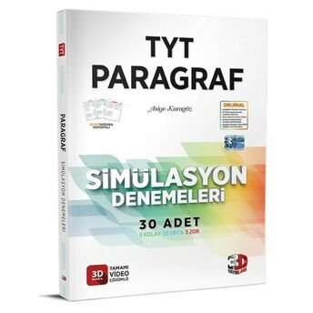 3D Tyt Paragraf Tamamı Video Çözümlü Simülasyon Denemeleri (Yeni) Asiye Karagöz