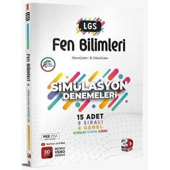 3D Yayınları 8. Sınıf Lgs Fen Bilimleri Simülasyon 15 Deneme Murat Çakır