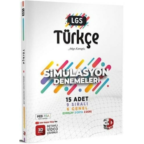 3D Yayınları 8. Sınıf Lgs Türkçe Simülasyon 15 Deneme 3D Yayınları