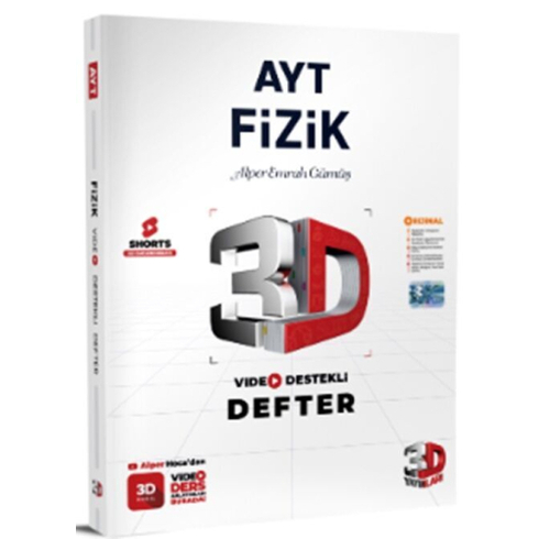 3D Yayınları Ayt Fizik Video Destekli Defter Alper Emrah Gümüş