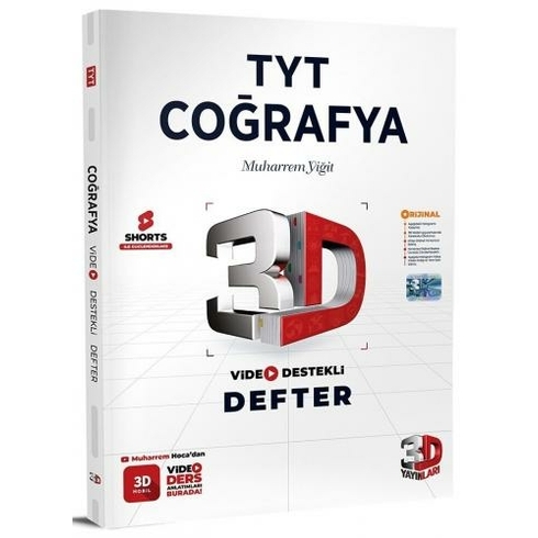 3D Yayınları Tyt Coğrafya Video Destekli Defter