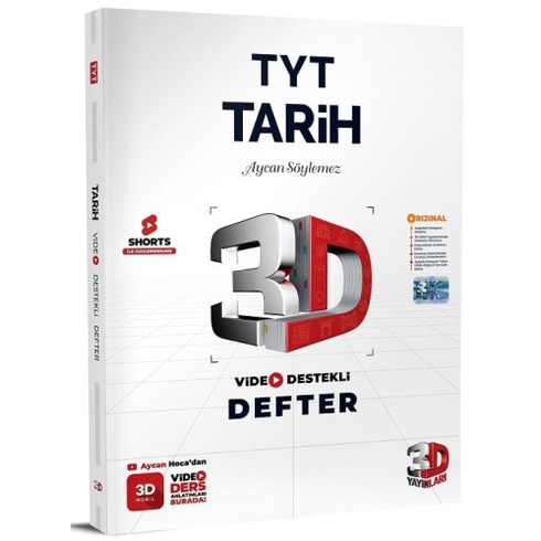 3D Yayınları Tyt Tarih Video Destekli Defter Aycan Söylemez