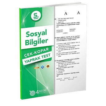 4 Adım 5. Sınıf Sosyal Bilgiler Çek Kopar Yaprak Test