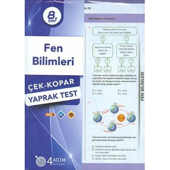 4 Adım 6. Sınıf Fen Bilimleri Çek Kopar Yaprak Test