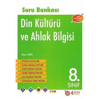 4 Adım 8. Sınıf Din Kültürü Ve Ahlak Bilgisi Soru Bankası