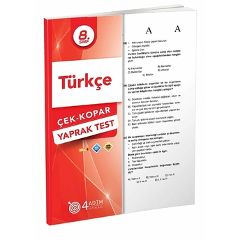 4 Adım 8. Sınıf Türkçe Çek Kopar Yaprak Test