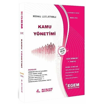 4. Sınıf 7. Yarıyıl Kamu Yönetimi Hedef Sorular (Kod 412) Kolektif