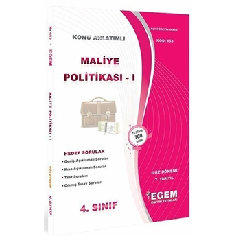 4. Sınıf 7. Yarıyıl Maliye Politikası 1 Konu Anlatımlı Soru Bankası (Kod 453) Kolektif