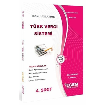 4. Sınıf 7. Yarıyıl Türk Vergi Sistemi Hedef Sorular (Kod 451) Kolektif