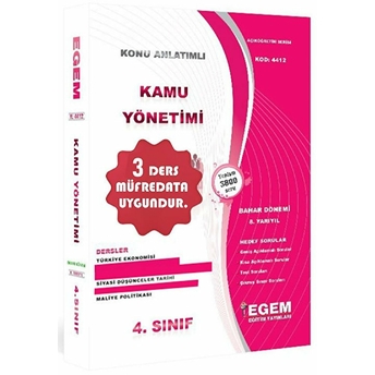 4. Sınıf 8. Yarıyıl Konu Anlatımlı Kamu Yönetimi - Kod 4412 Kolektif