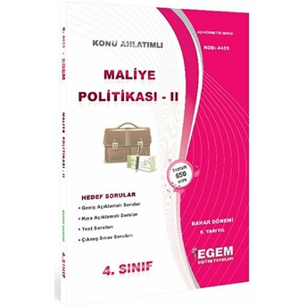 4. Sınıf 8. Yarıyıl Konu Anlatımlı Maliye Politikası 2 - Kod 4459 Kolektif