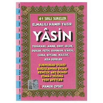 41 Sırlı Sureler Fihristli Yasin (Kod:yas-206) Elmalılı Muhammed Hamdi Yazır