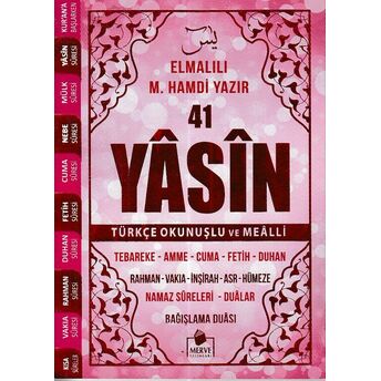 41 Yasin Çanta Boy Türkçe Okunuşlu Ve Mealli Pembe Kapak Elmalılı Hamdi Yazır