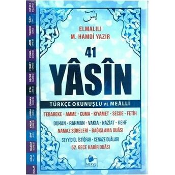 41 Yasin Türkçe Okunuşlu Ve Mealli-Mavi Kapak Orta Boy Elmalılı Muhammed Hamdi Yazır