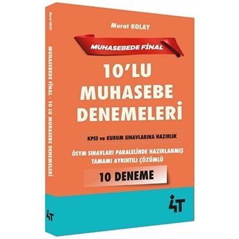 4T Yayınları 10'Lu Muhasebe Denemeleri-Muhasebede Final