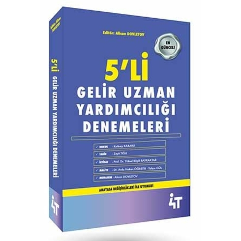 4T Yayınları Gelir Uzman Yardımcılığı 5 Deneme Arda Hakan Öğretir