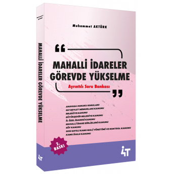 4T Yayınları Gys Mahalli Idareler Görevde Yükselme Ayrıntılı Soru Bankası Muhammet Aktürk