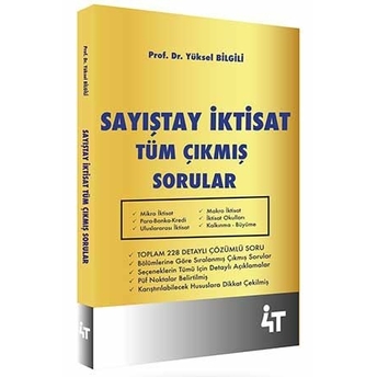 4T Yayınları Sayıştay Iktisat Tüm Çıkmış Sorular Yüksel Bilgili