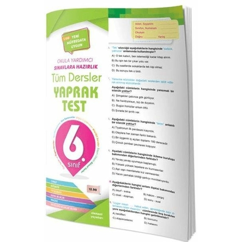 6. Sınıf Tüm Dersler Yaprak Test Kolektif