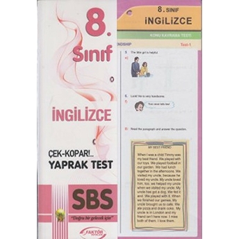 8. Sınıf Sbs Ingilizce Çek-Kopar Yaprak Test Kolektif