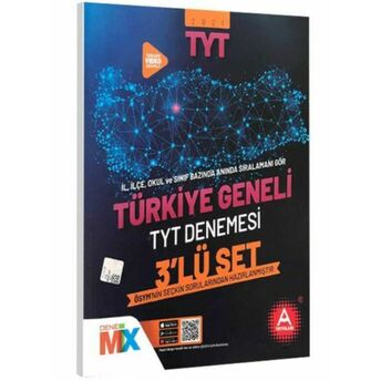 A Yayınları 2021 Türkiye Geneli Çıkmış Sorular Denemesi 3 Lü Set