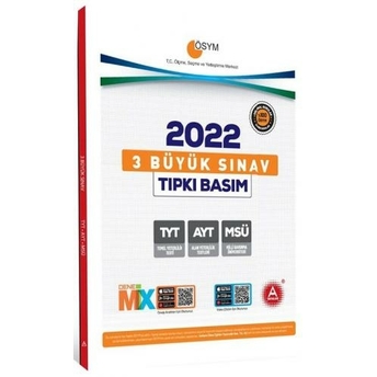 A Yayınları 2022 Tyt Ayt Msü Tıpkı Basım Çıkmış Sorular 3 Büyük Sınav Komisyon