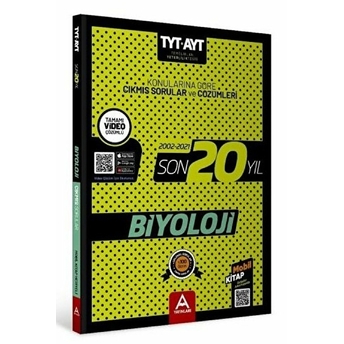 A Yayınları Tyt-Ayt Biyoloji Son 20 Yıl Soru Ve Çözümleri