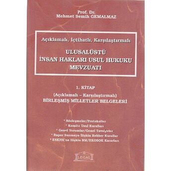 Açıklamalı, Içtihatlı, Karşılaştırmalı Ulusalüstü Insan Hakları Usul Hukuku Mevzuatı 1. Kitap Mehmet Semih Gemalmaz