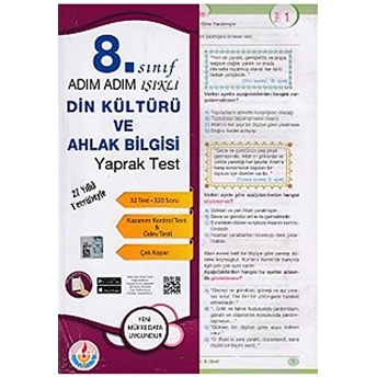 Adım Adım 8. Sınıf Din Kültürü Ve Ahlak Bilgisi Yaprak Test Kolektif