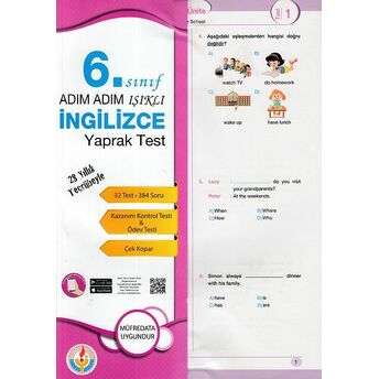 Adım Adım Işıklı 6. Sınıf Ingilizce Yaprak Test Kolektif