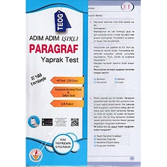 Adım Adım Teog Paragraf Yaprak Test Kolektif