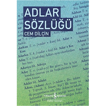 Adlar Sözlüğü (Ciltli) Cem Dilçin